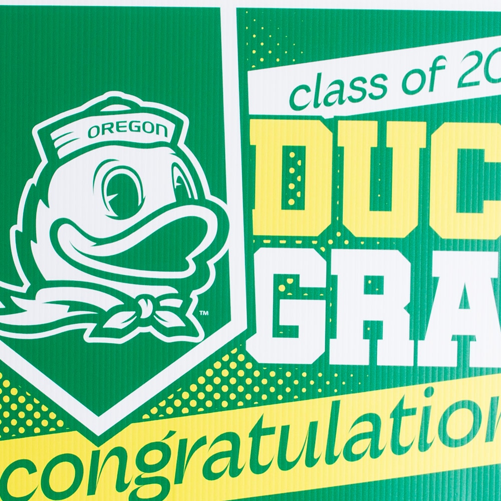 Ducks Spirit, Green, Garden & Patio, Grad, Corrugated, Class of 2024, Yard Sign, 801316